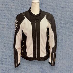 Scorpion EXO Women’s Mesh Motorcycle Riding Jacket – Size Large, Black and White